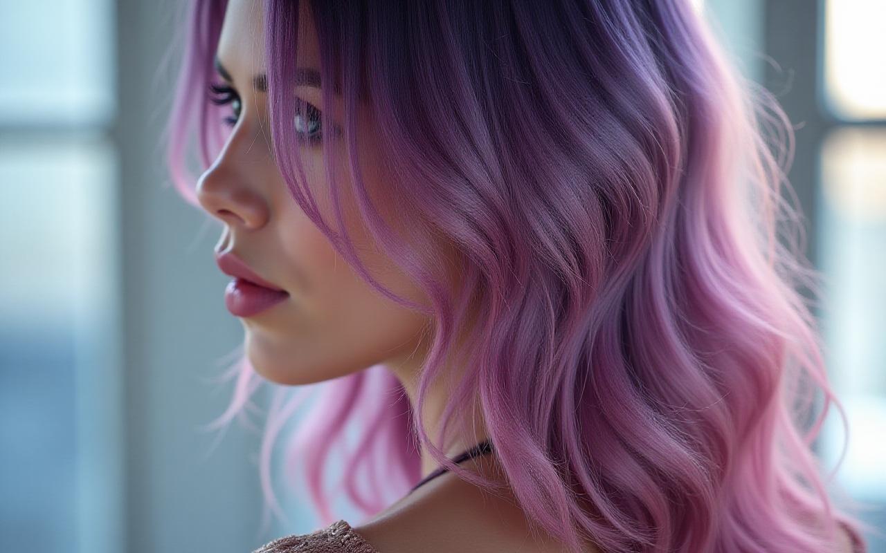 Stunning floral-themed hair color transformation